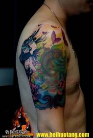 Watercolor gorgeous arm mermaid tattoo pattern