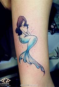 手臂個性美人魚紋身圖案