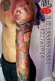 Tatuaggio porta drago colorato calamaro braccio braccio colorato