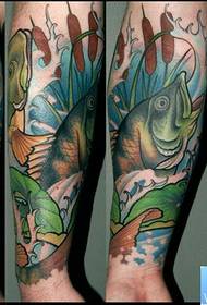 Giv en personlighedspakke arm fisk tatoveringsmønster