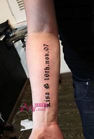 Concise figures with letter arm tattoo pictures