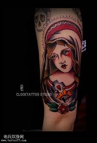 I-Arm color virgin mary tattoo iphethini