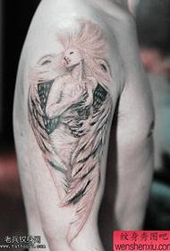 The arm guardian angel tattoo works are shared by the tattoo show