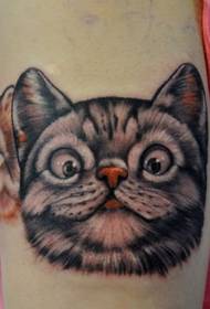 דפוס קעקוע חתול חמוד של ילדה זרוע