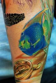 Ilana Tattoo ti Ẹran: Apẹrẹ Ọpa tatuu kekere ti awọ kekere fun Goldfish kekere