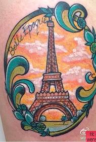 pi bon tatoo pavillion la rekòmande yon koulè koulè mod Eiffel tatoo lekòl la