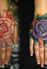 Arm handsome new school rose tattoo pattern