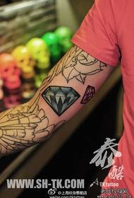 Beautiful and stylish colorful diamond tattoo pattern with arms