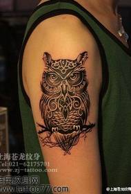 modello classico del tatuaggio del gufo bello del braccio