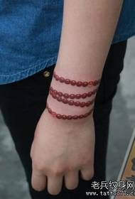 여자 아이 팔 인기있는 구슬 팔찌 문신 패턴
