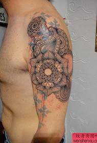 Patrón de tatuaje de flor de brazo de estilo especial (4)