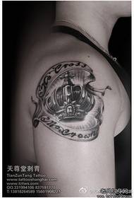 Man arm stylishly beautiful crown tattoo pattern