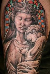 An arm portrait tattoo pattern