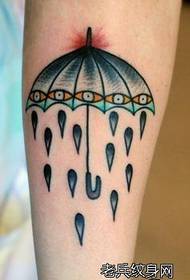 팔 우산, 문신 작업