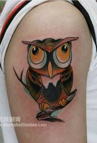 Arm an owl tattoo pattern