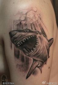 Patrón de tatuaxe de tiburón de brazo