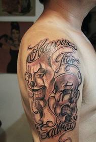 Show de tatuagem, recomendo um braço, máscara de choro, tatuagem, tatuagem