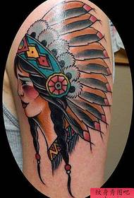 arm Color girl tattoo pattern