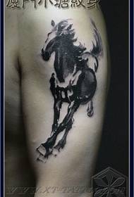 Arm fashion classic black gray ink horse tattoo pattern
