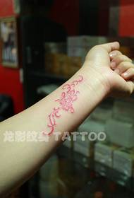 Girl like arm color totem butterfly vine tattoo pattern