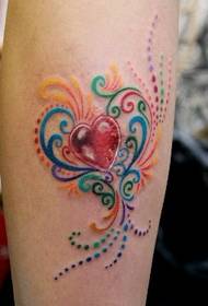 Patró de tatuatge de dona: patró de tatuatge de vinya amor amor color