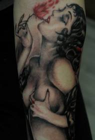 男人纹身图案:手臂欧美另类性感美女纹身图案
