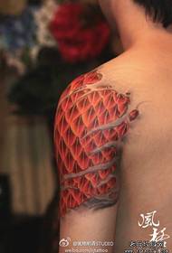 Braccio super bello modello di tatuaggio in scala drago strappato freddo