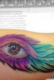 Tattoo show bar recommended an arm feather eye tattoo pattern