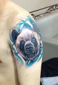 Caj npab lub teb chaws cov khoom muaj nqis giant panda tattoo qauv