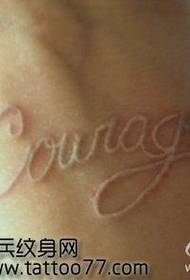 Braccio bianco alfabeto inglese modello di tatuaggio