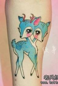 Girl favorite arm cute deer tattoo pattern