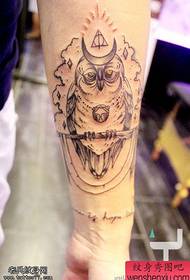 Spettacolo di tatuaggi, consiglia un tatuaggio con gufo sul braccio