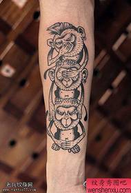 Show de tatuajes, recomiende un tatuaje de mono de tinta de brazo