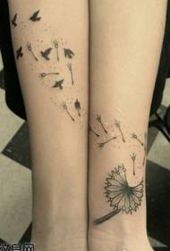 Arm fashion dandelion pigeon դաջվածքների օրինակ