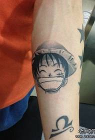 Arm cartoon one piece king road fly head avatar tetování vzor