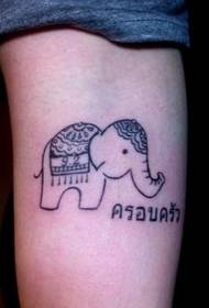 Dievča dieťa paže roztomilý slon tetovanie vzor