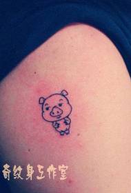 Naoružajte slatki crtani uzorak tetovaža svinja