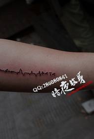 Shanghai Tattoo Show Picture Dark Tattoo Work: Ručna EKG tetovaža