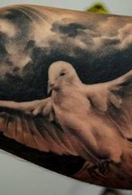 Pigeon Tattoo Model: Arm White Dove Pigeon Tattoo Model