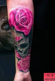 Arm, European, American, rose, tattoo, tattoo