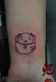 Arm super cute kitten tattoo pattern