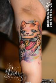 Klassieke mode wenkende kat tattoo-patroon aan de binnenkant van de arm