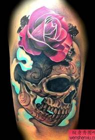 Arm color European and American taro rose tattoo works