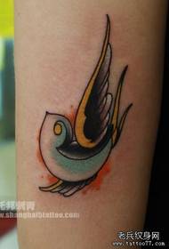 女孩的手臂多彩的小燕子紋身圖案