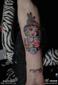 The best tattoo museum recommended an arm color girl tattoo work