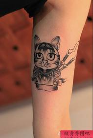 vzorec tetovaže mačke samurajske roke