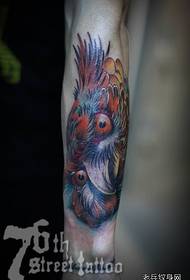 Armmode klassiker en färgglad owl tatuering mönster