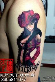 Bello modello del tatuaggio del pettirosso di bellezza del re dell'armatura