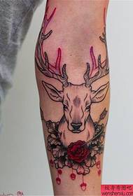 Caj npab ntawm tus kheej antelope tattoo qauv