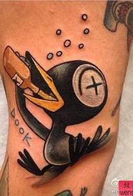 a small black duck tattoo pattern